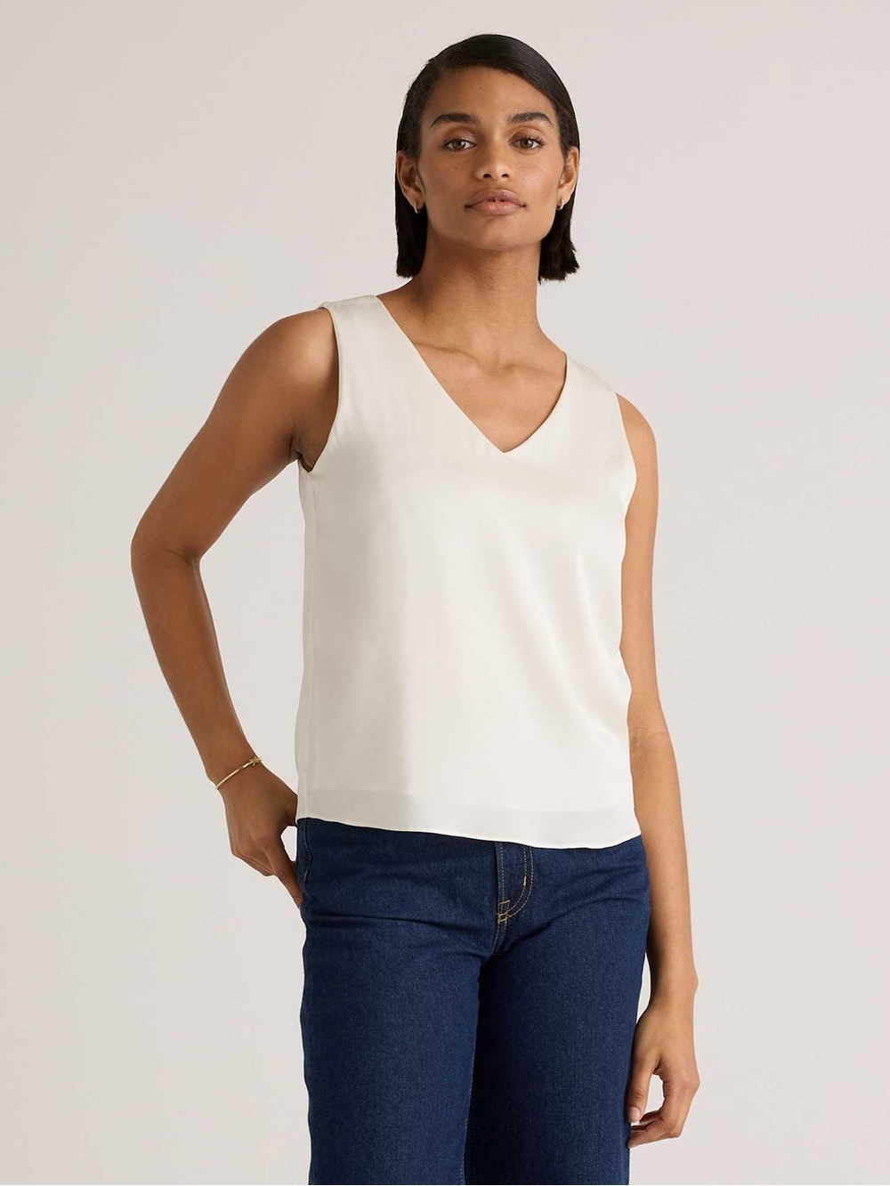 Philosophy White V-Neck Sleeveless Camisole